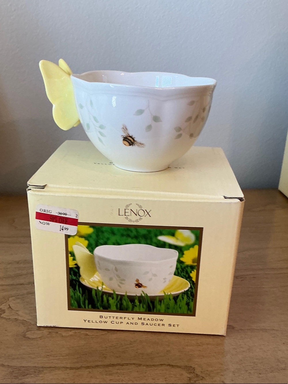 Lenox Yellow and Green Butterfly Meadow Porcelain Mug